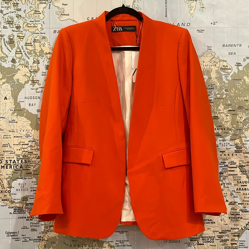 NWT Zara Orange Blazer XL
